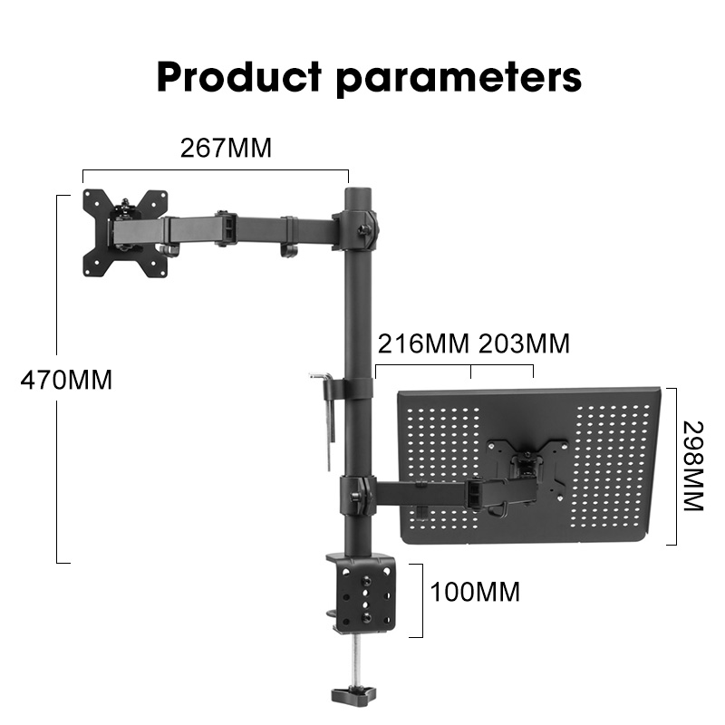 Uwell Monitor and Laptop Mount Stand Tray Desk Table Clamp, Adjustable