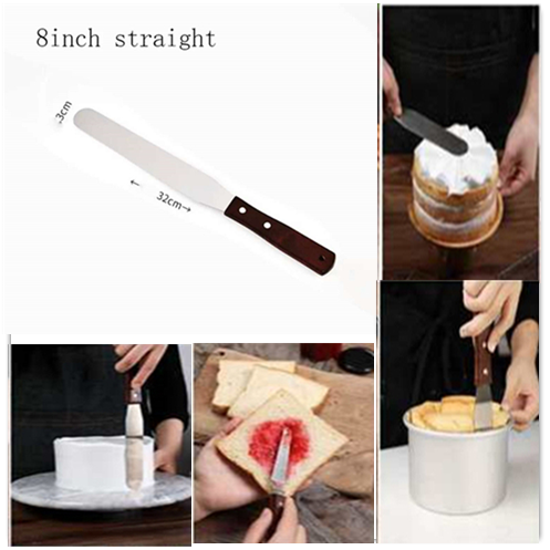 Stainless Steel Butter Cake Cream Blade Spatula Straight Bend Icing  Frosting Spreader Fondant Pastry Tool