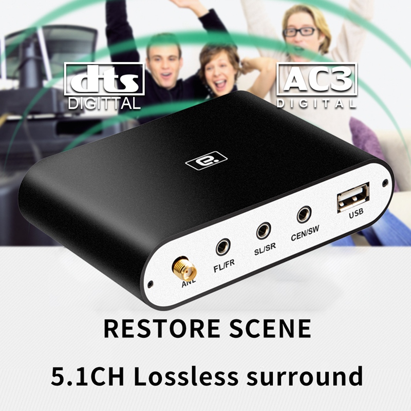 DA615H 5.1CH Audio Decoder Bluetooth 5.0 Receiver DAC Wireless Audio Adapter Optical Coaxial U Play ARC DAC DTS