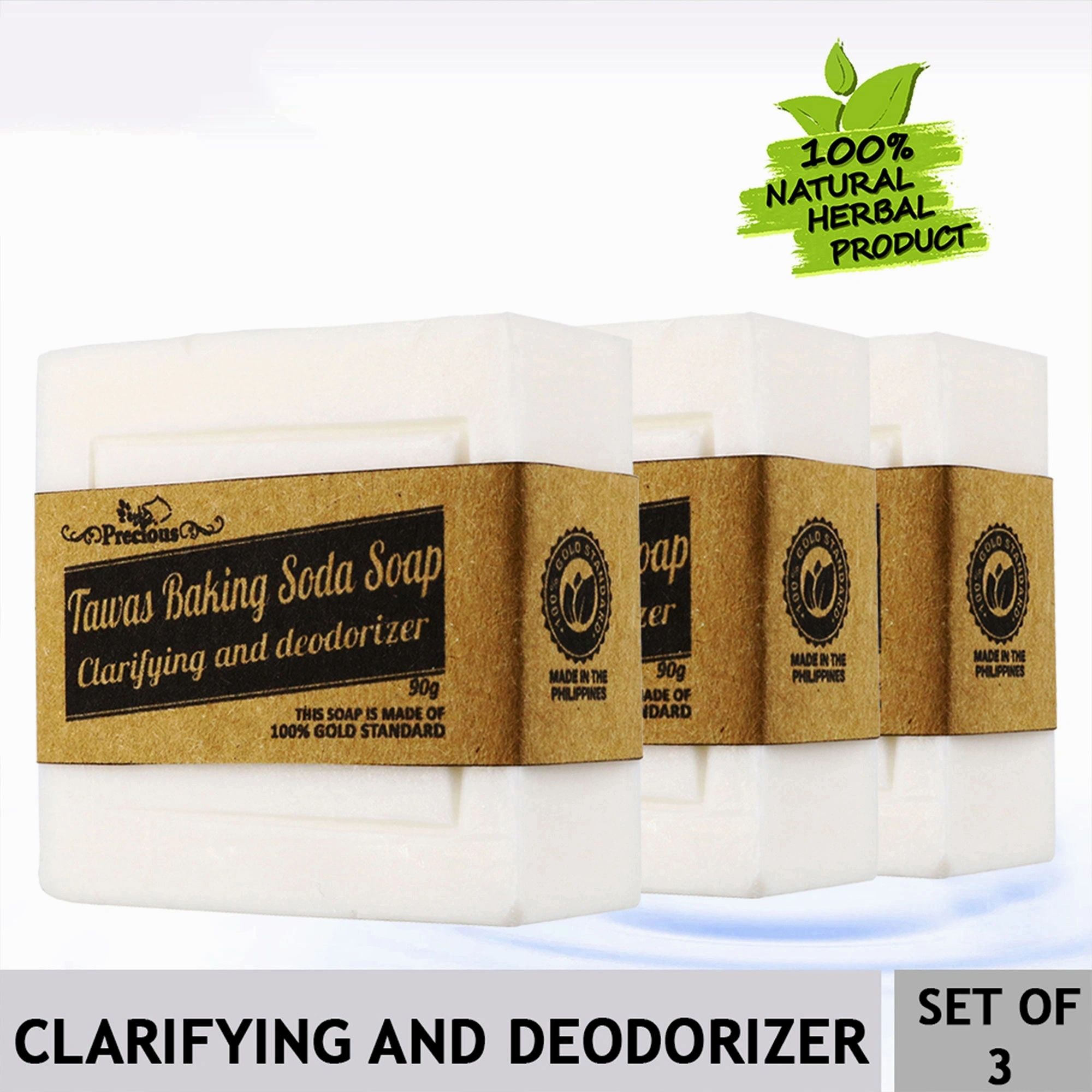 Organic Tawas and Baking Soda Soap for Natural Body Deodorant and Acne