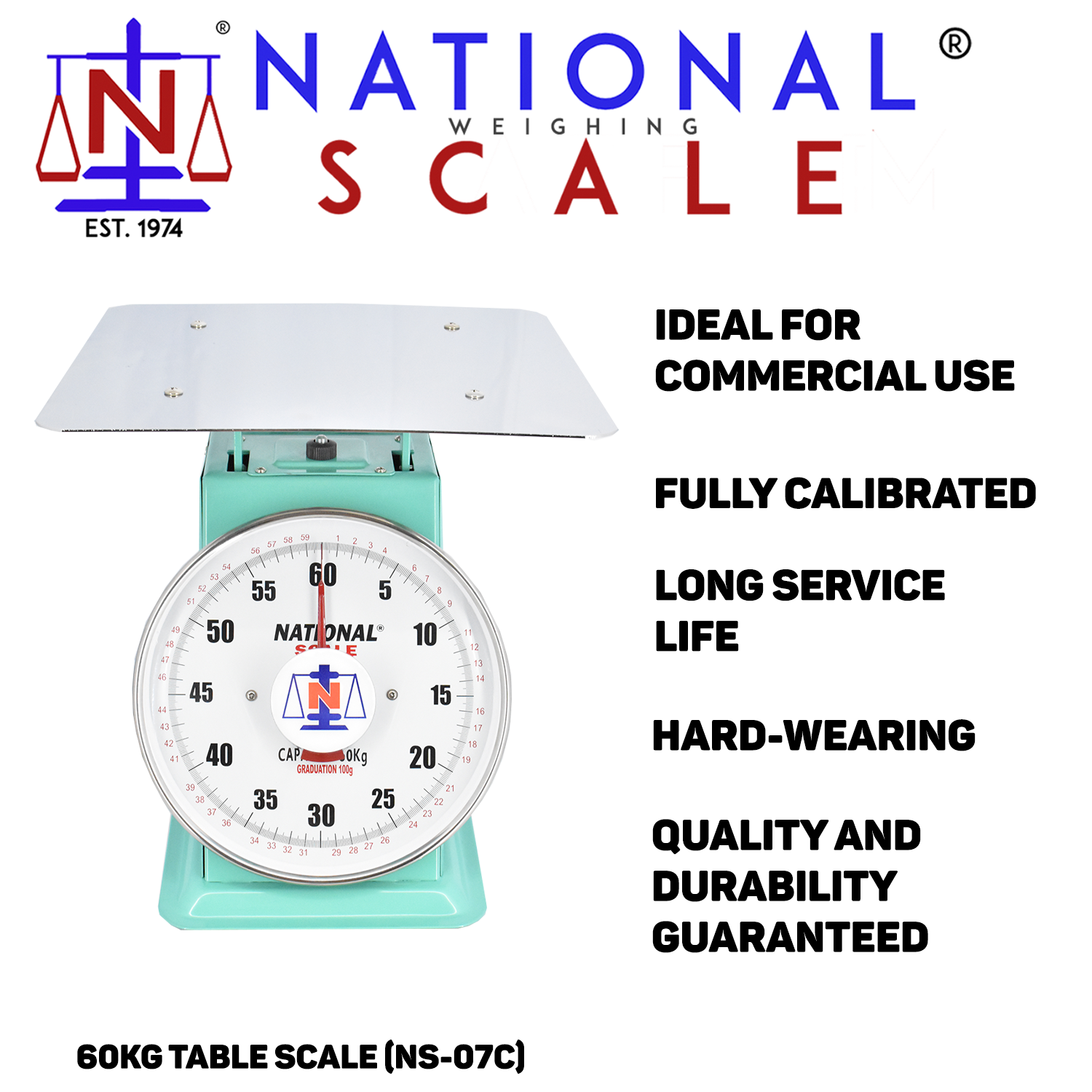 National Scale Brand 60kg Flat Plate Table Scale (NS07C60kg) Lazada PH