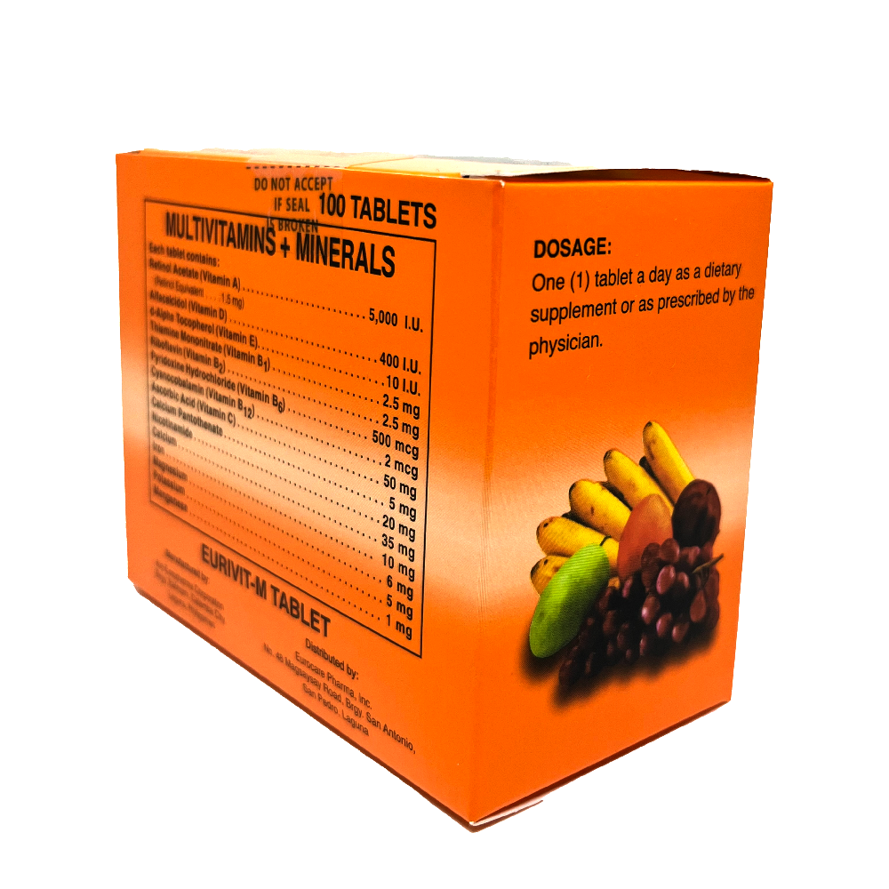 EURIVIT M MULTIVITAMINS + MINERALS 100 TABLETS FDA APPROVED Lazada PH