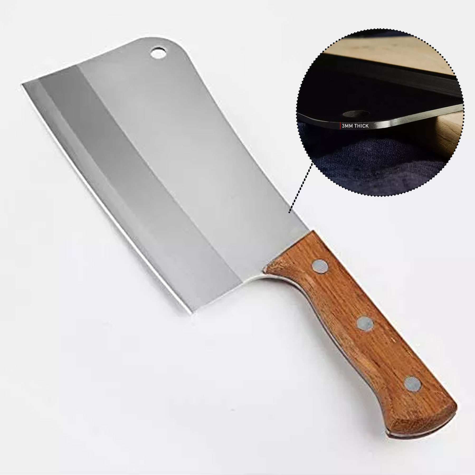 3MM Thick Blade Stainless Steel Kitchen Butcher Cleaver Knife Lazada PH