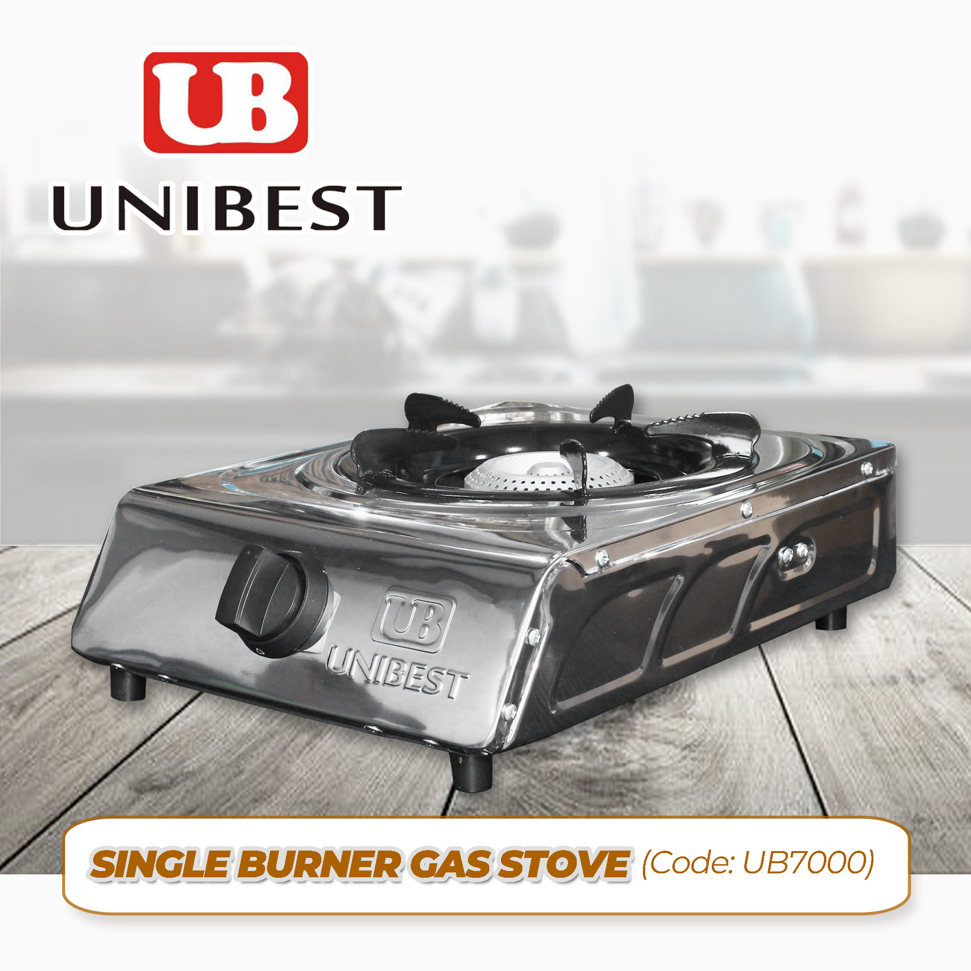 UNIBEST Stainless Steel Kitchen Gas Stove / LPG Hose / LPG Regulator