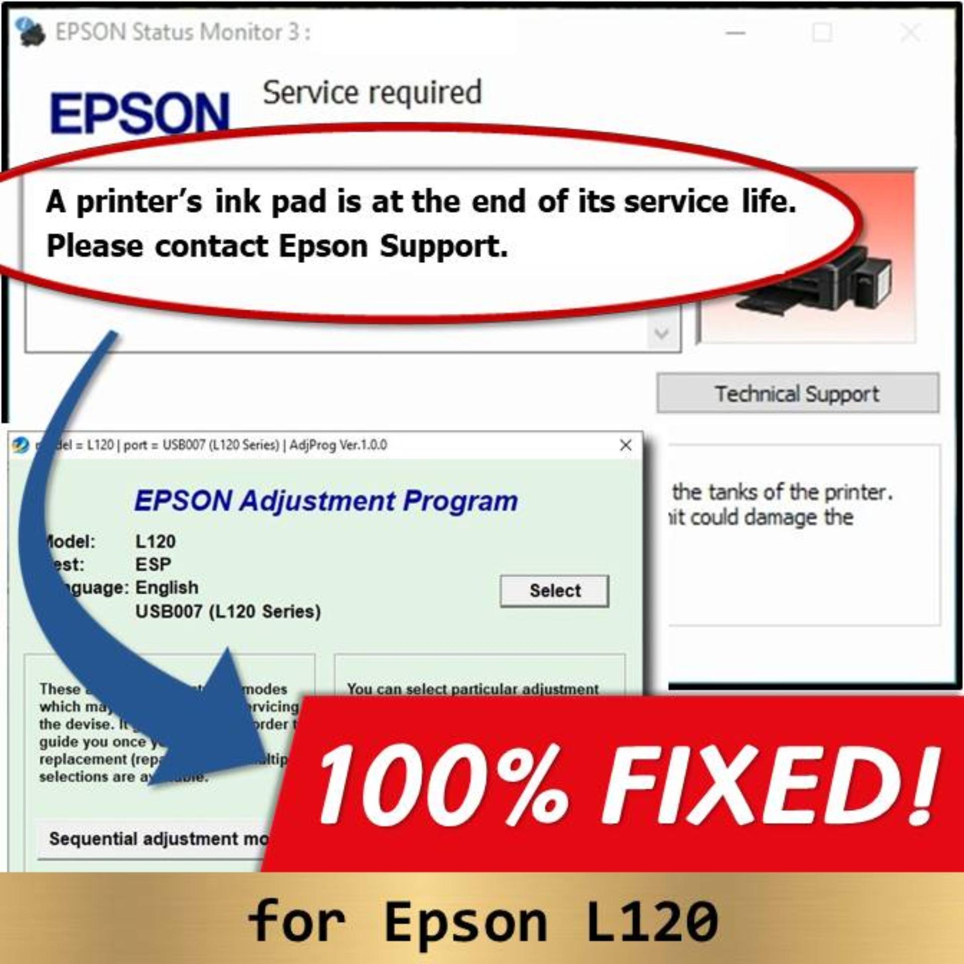 Epson L120 Resetter Adjustment Program Unlimited Use Lazada Ph 7248