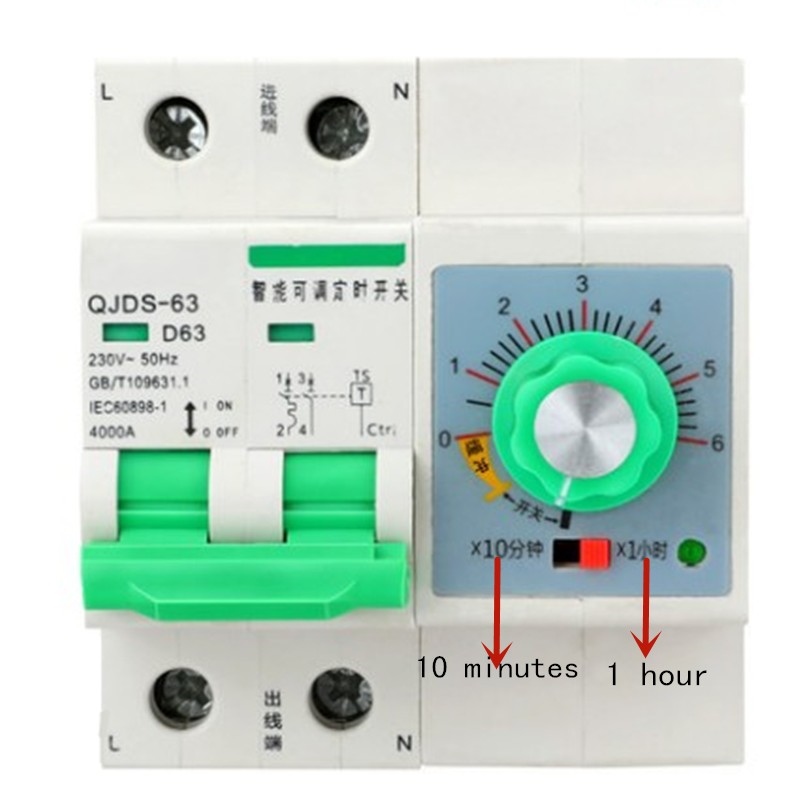 Time Countdown Mini Circuit Breaker 1hour 6 Hours 63A 220V MCB with