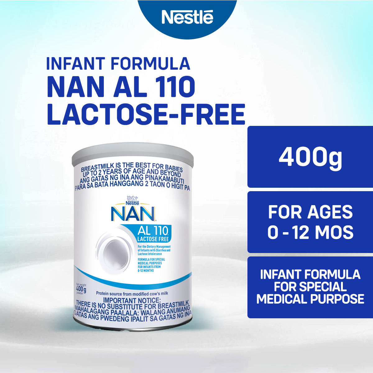 NAN AL 110 Lactose Free 400g 400G Milk Formula Powder Vanilla