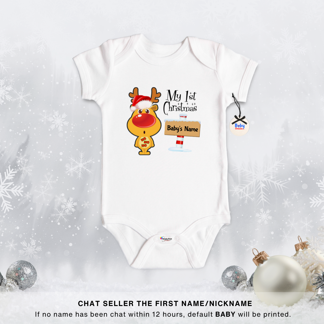 Baby Onesies PH My First Christmas Baby Clothes Santa Hat 0-12