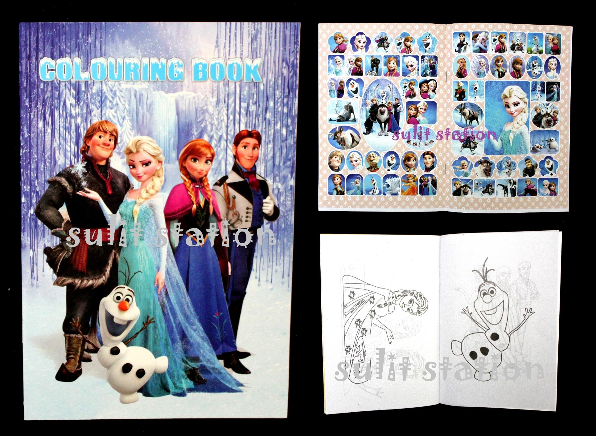 12pcs FROZEN ELSA ANNA THEMED BIRTHDAY PARTY STICKER COLORING BOOK