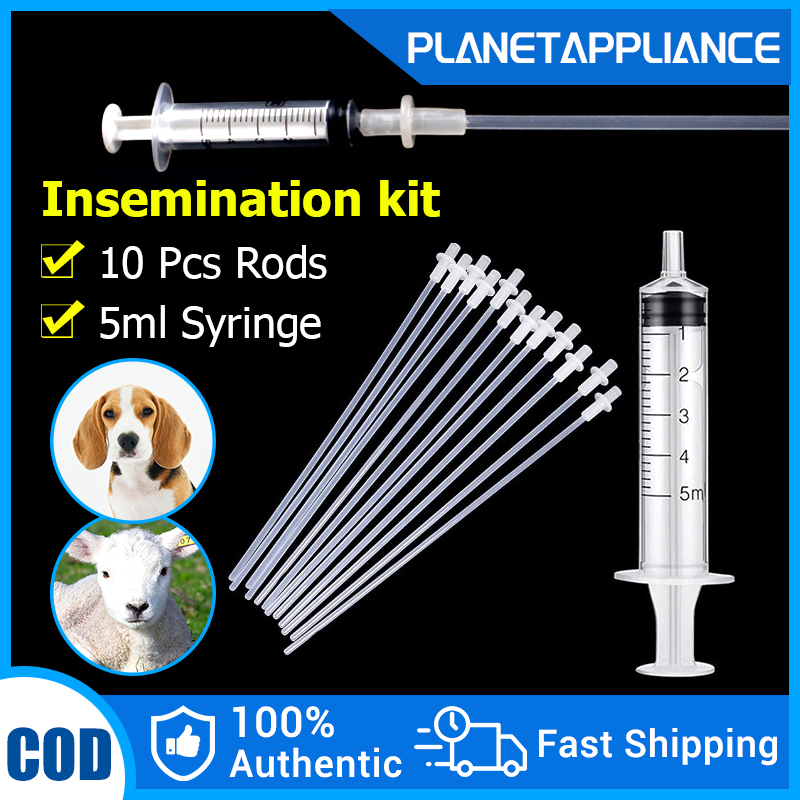 Artificial insemenation kit 10Pcs ai catheter rods with 5ml injector for  dogs goat sheep