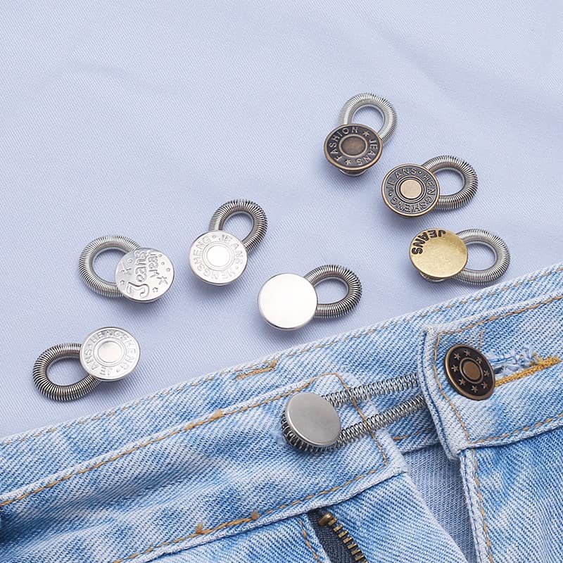 Magic Metal Button Extender for Pants Jeans Free Sewing Adjustable  Retractable Waist Extenders Button Waistband Expander