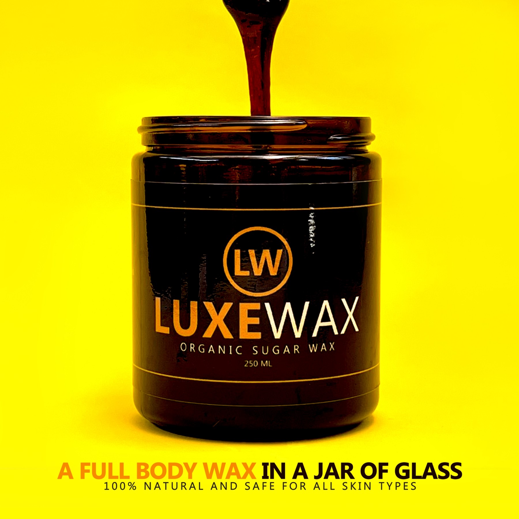 LUXEWAX Sugar Wax JAR ONLY - 100% natural hot/cold sugar waxing hair removal  | Lazada PH