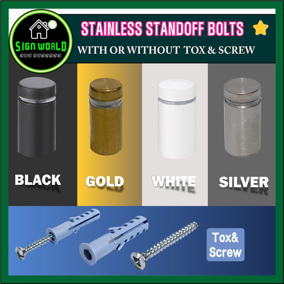 Stainless Stand Off Offs Standoff Standoffs Bolt Bolts Mount Sign