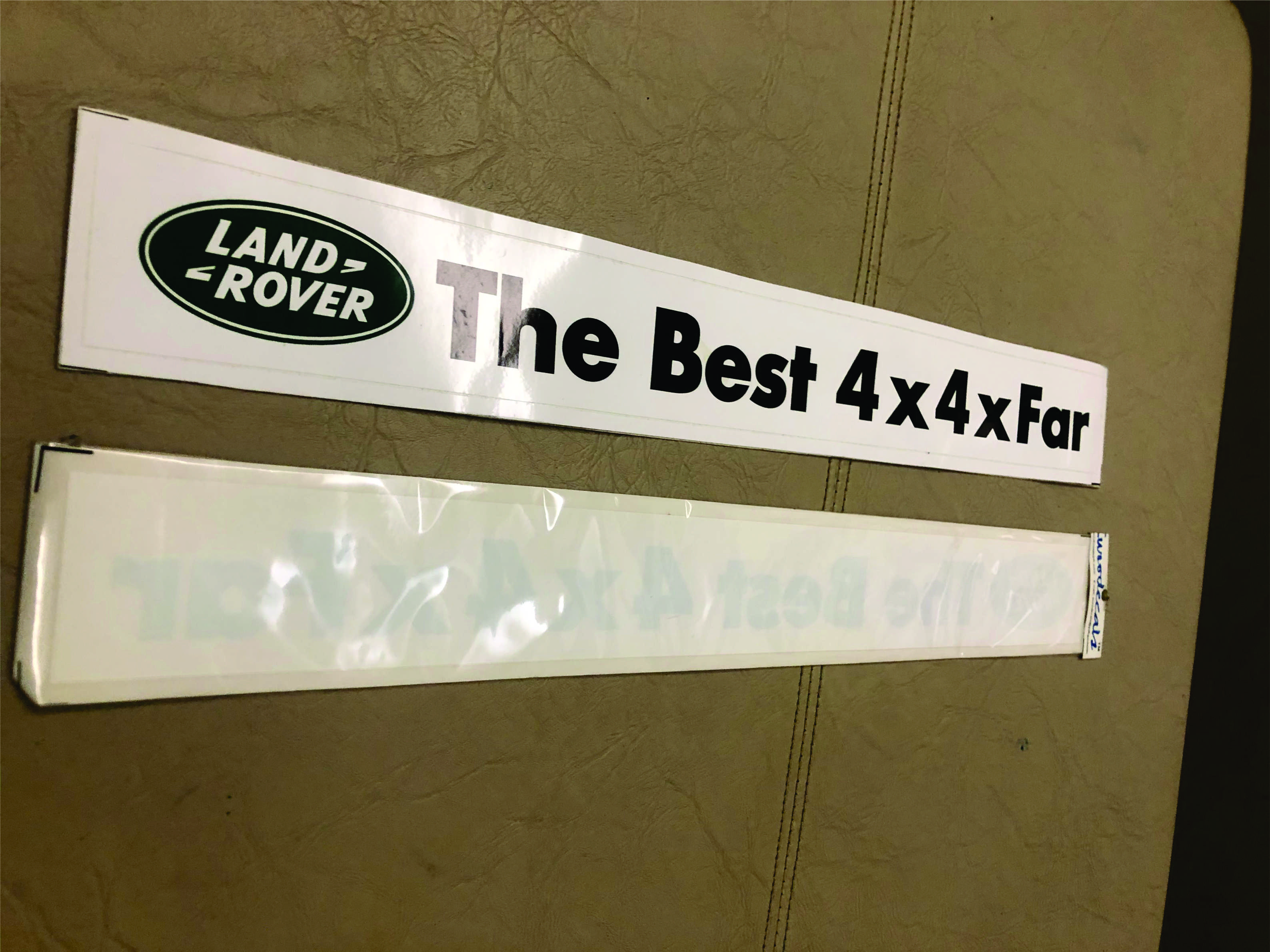 Land Rover Best 4x4xFar Repro Decals for Inside glass installation