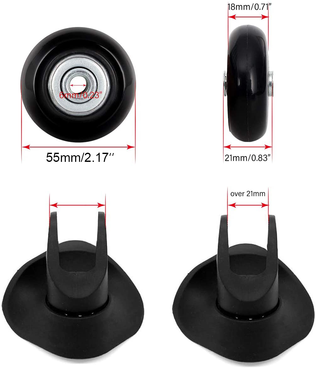 45/50/55mm Rubber Suitcase Wheels Repair Kit Luggage Replacement Wheels