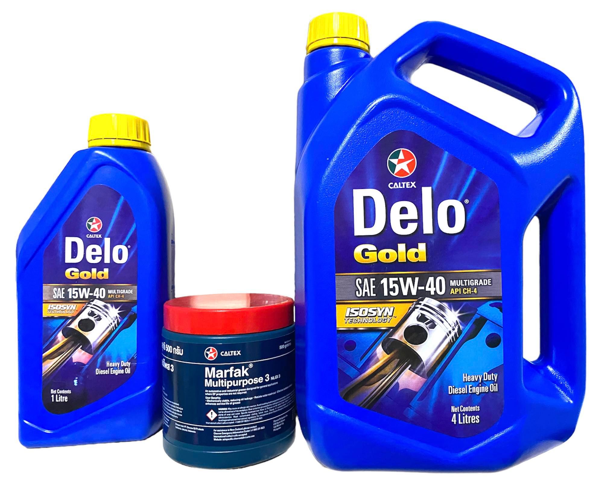 5Liters Delo Gold Multigrade Engine Oil with 500 Marfak Multipurpose ...