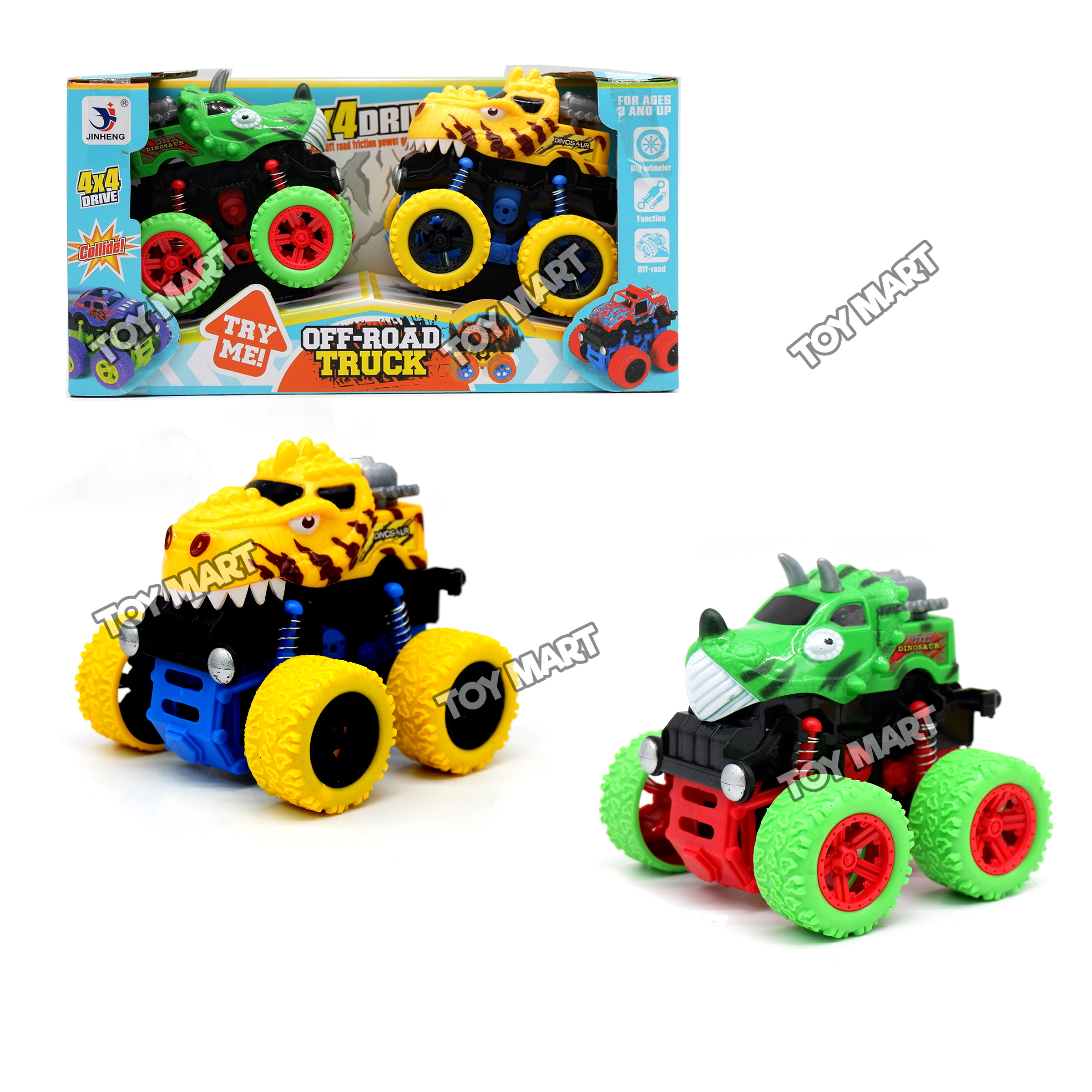 OffRoad Monster Truck 4 x 4 Friction Power Gear Trucks "Monster Stunt