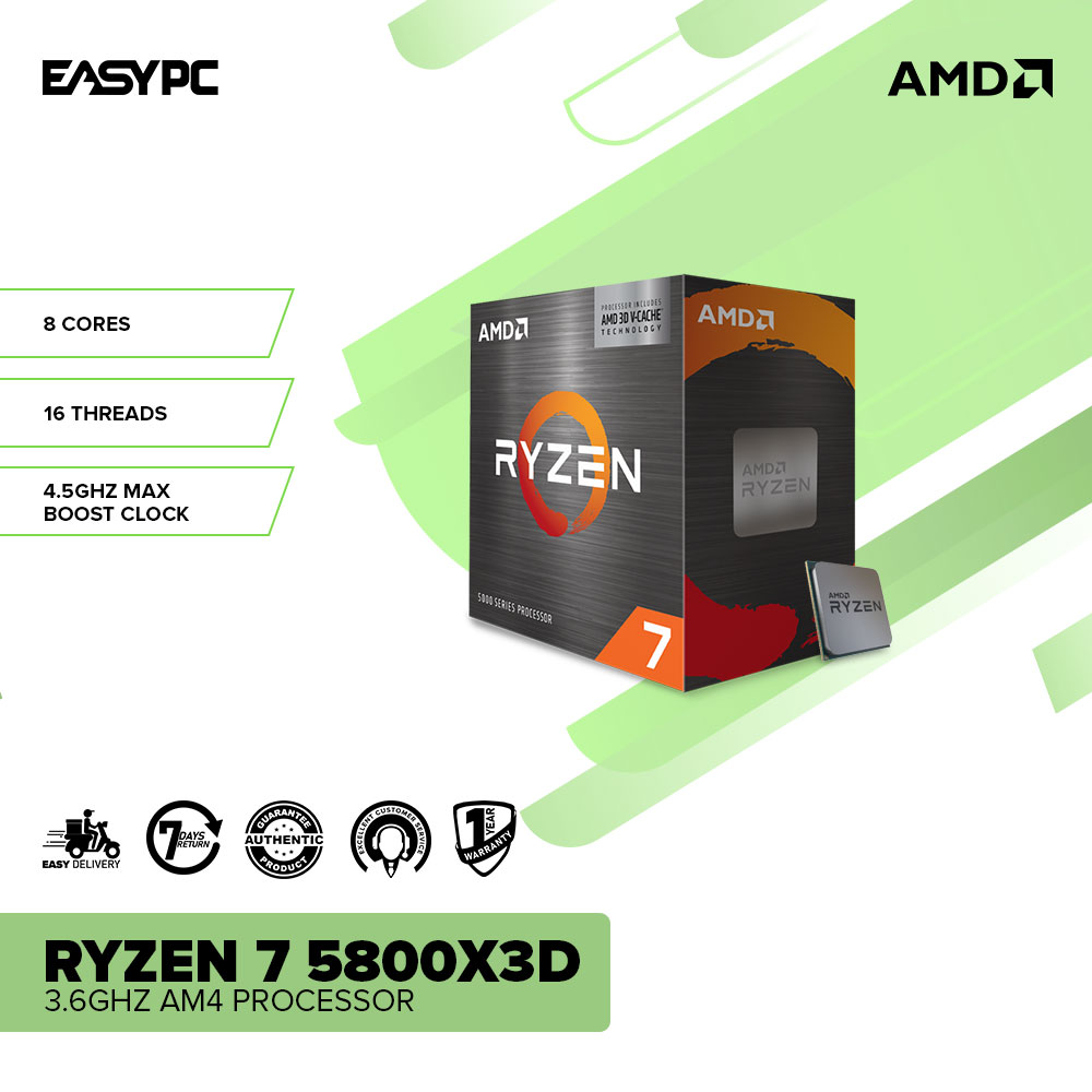 EasyPC AMD Ryzen 7 5800X3D 3 6ghz 8 Cores 16 Threads 4 5ghz Max easypc-amd-ryzen-7-5800x3d-3-6ghz-8-cores-16-threads-4-5ghz-max