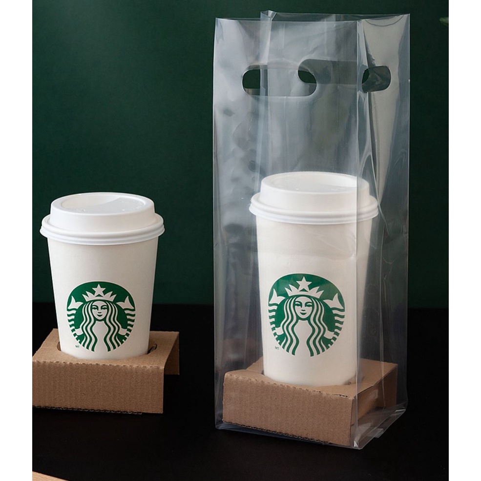 50pcs Coffee Take Out Plastic Bag For Milktea Coffee Juice Cup