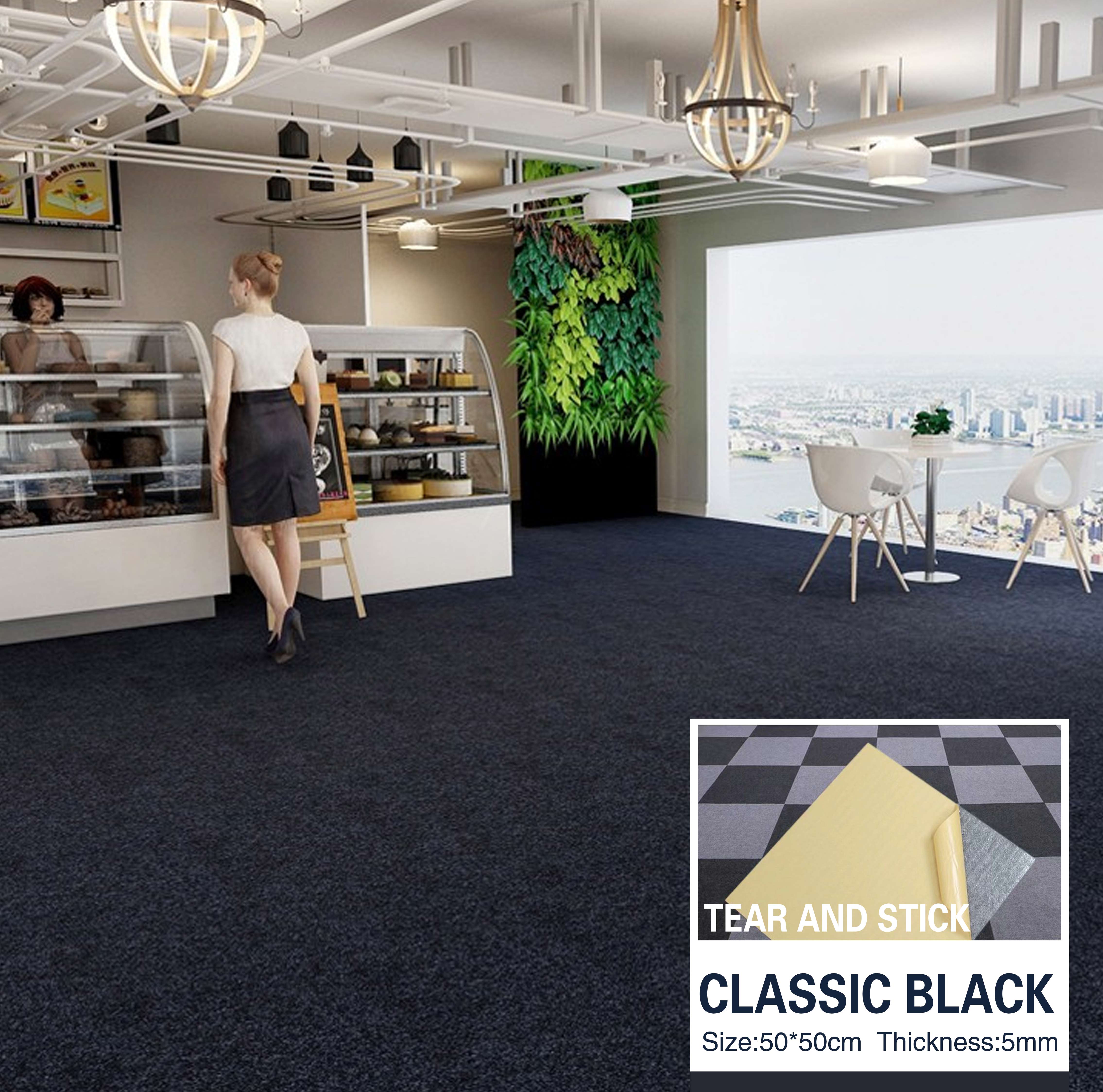 WULIBRARY 50x50cm CARPET TILES selfadhesive carpet tile floor carpet