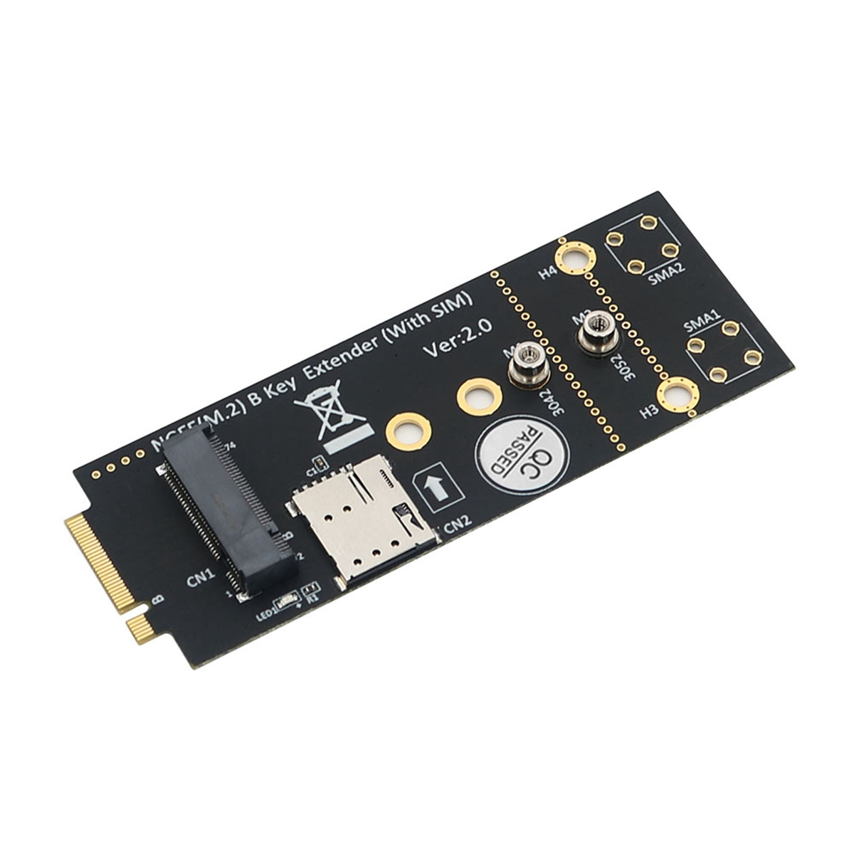 M.2 key b adapter with sim slot for 3g/4g/5g module supports nano sim card and 3042/3052 type m.2 key b card size