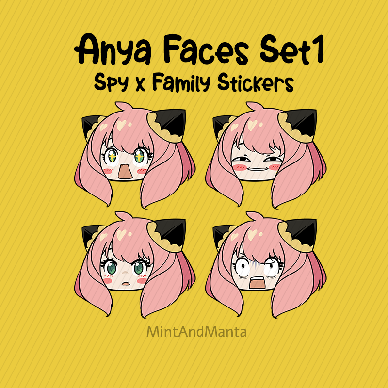 Anya Spy x Family Stickers Set (Waterproof) Chibi Faces Cute