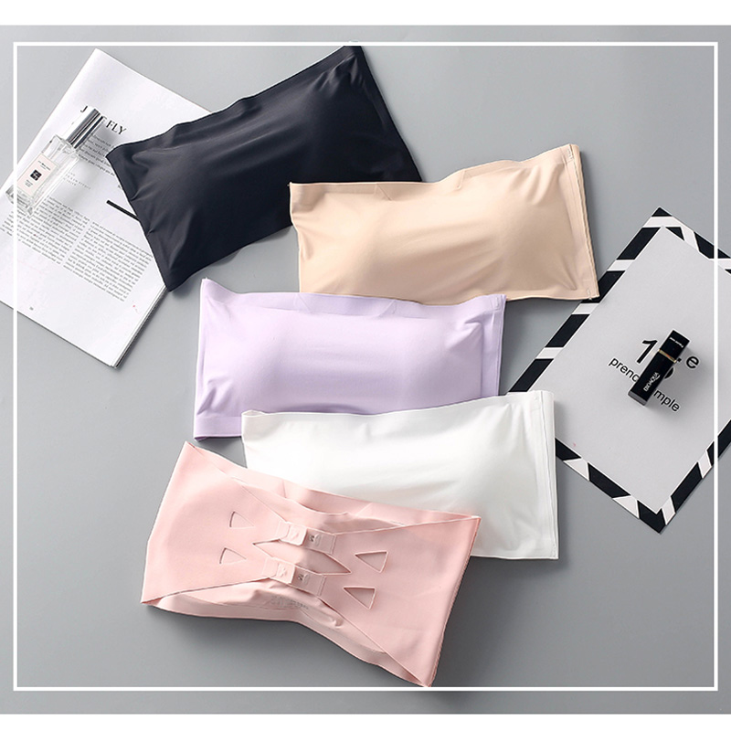 Korean High Quality Ice Silk Chiffon Tube Bra Strapless (Free Size