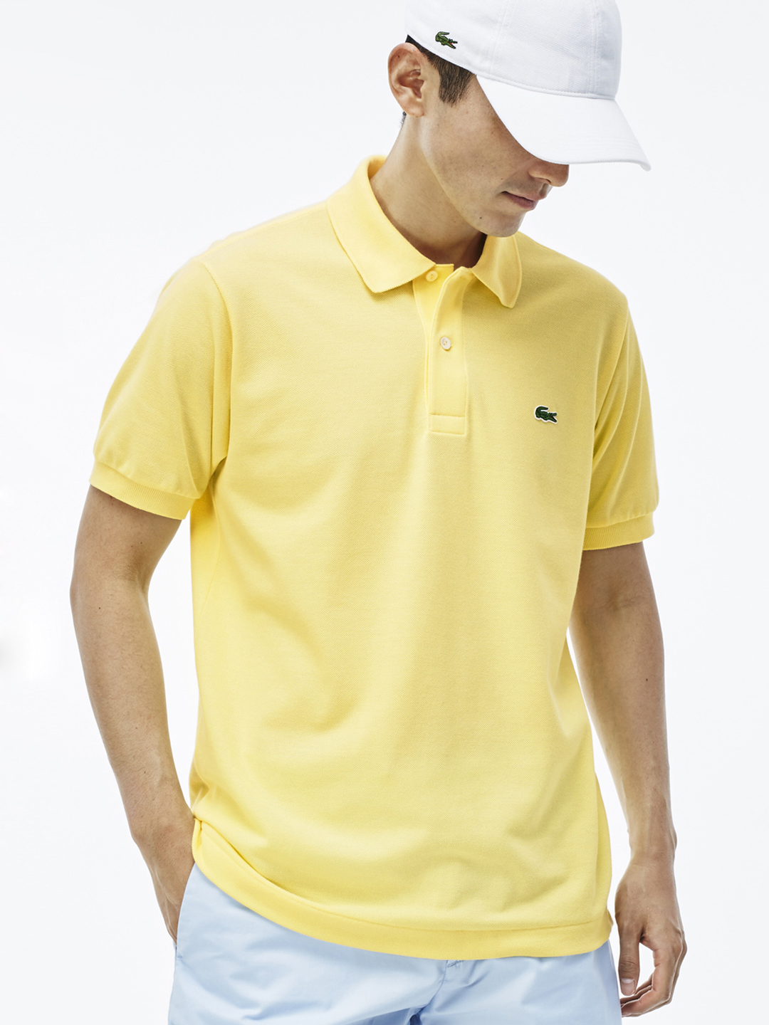 yellow lacoste polo shirt