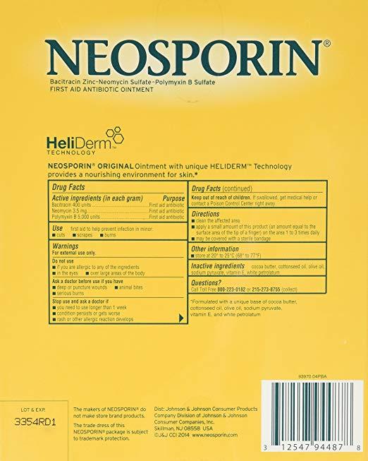 Neosporin Original Ointment First Aid Antibiotic Treatment, Effective Gum Formula 3 Pack Value