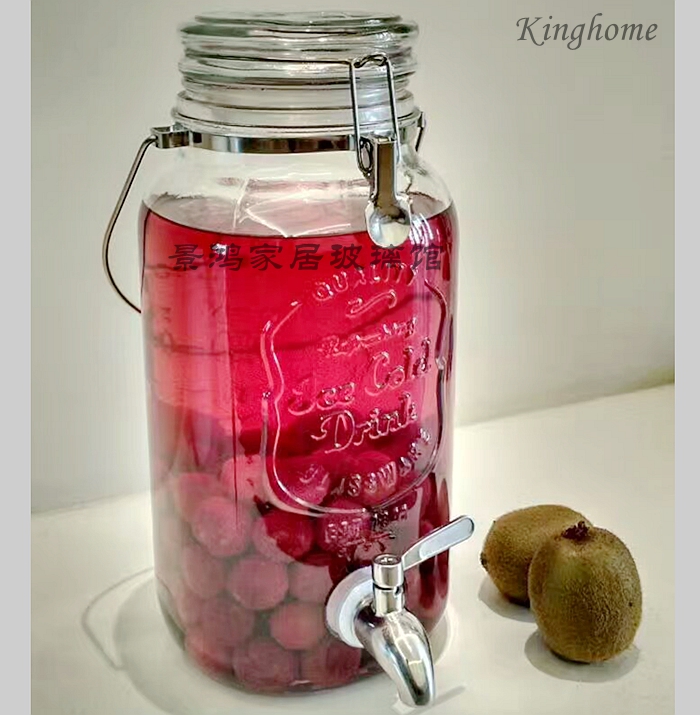 ZAKKA4 liter leadfree glass fruit juice jar bottle bucket sealed jar