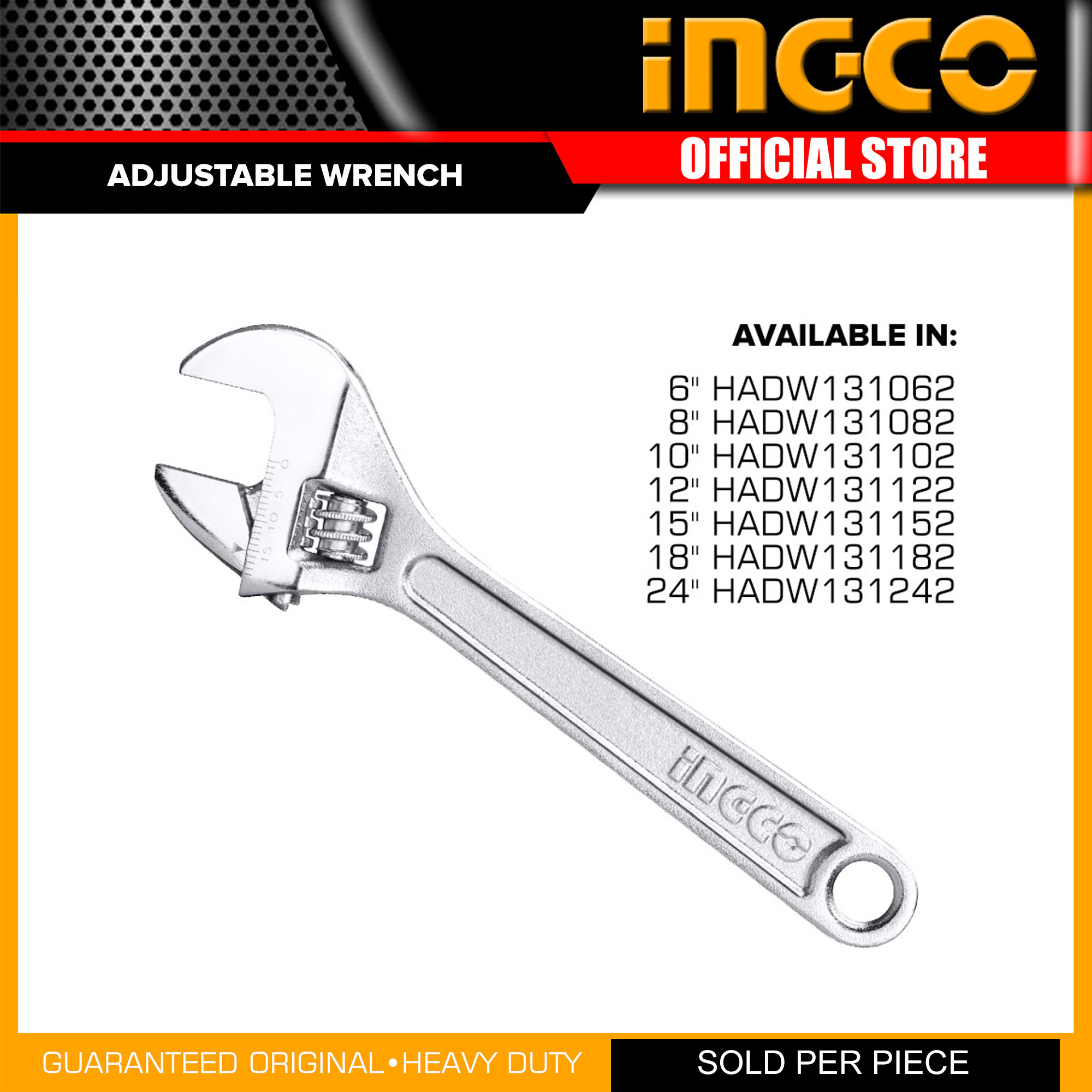 INGCO Adjustable Wrench Katala Gripping Fastener Nut & Bolts Enlarge