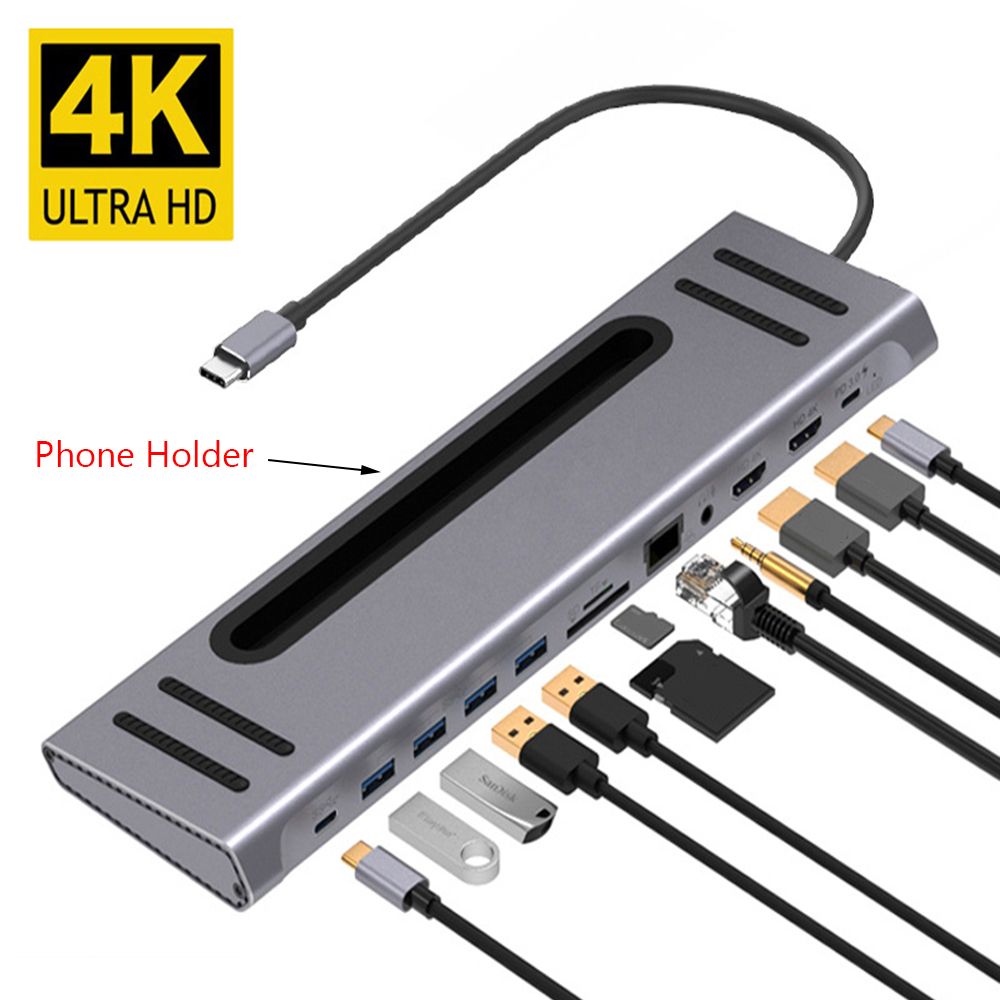 JDB USB-C Hub เหมาะสำหรับ Microsoft Surface Pro 3/4/5, 6-In-1 4K Type-C ...