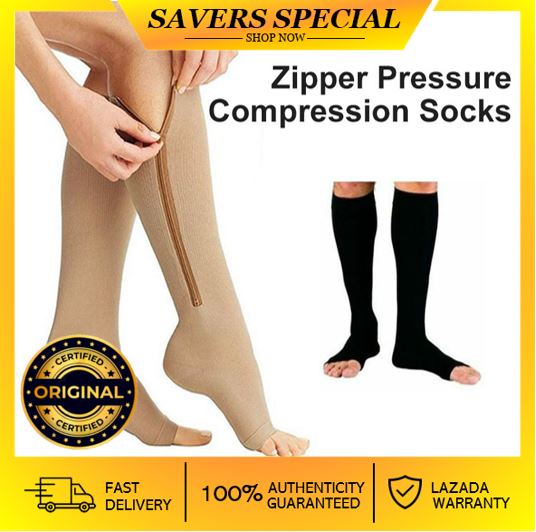 Zipper Compression Socks Fat Burning Cycling Socks Running Women's