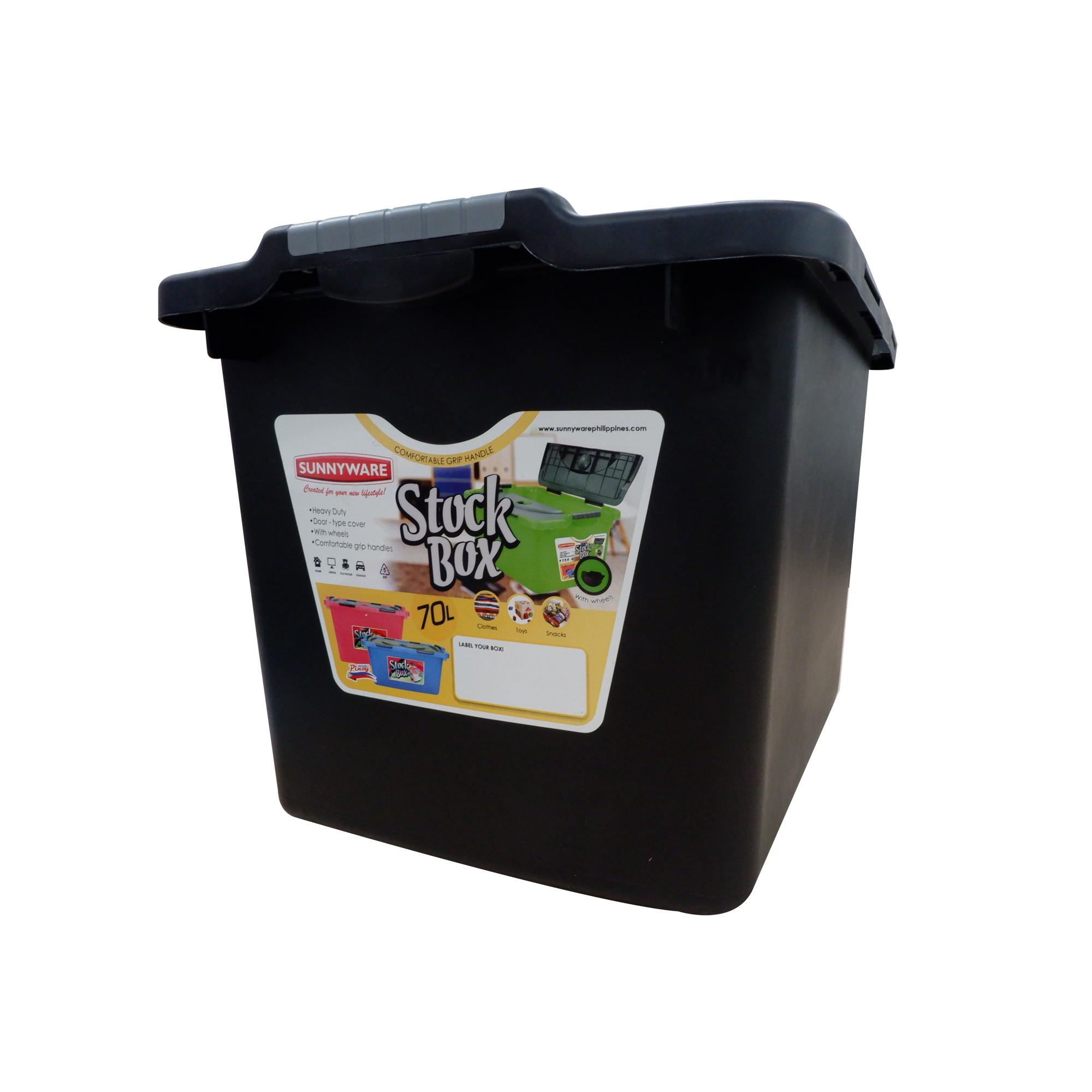 Sunnyware 70 Liter Stock Box, Black 