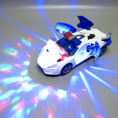 Dazzling lights Toy car big size of Automatic display Police car sports car free battery