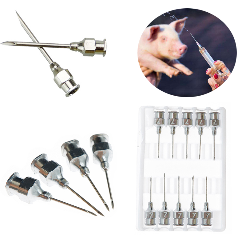 10Pcs Stsinless steel needles Veterinary injection needle Syringe