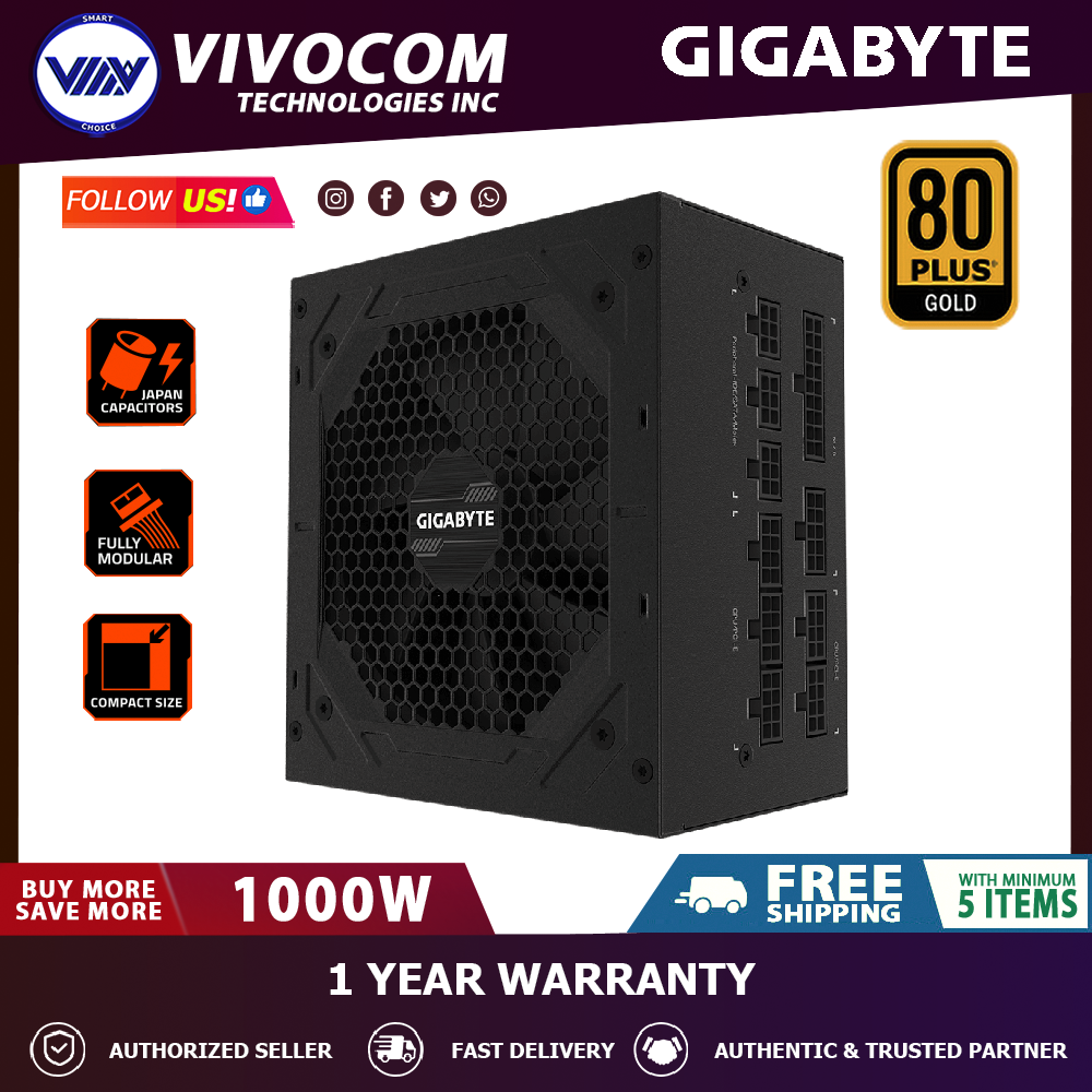 Gigabyte GPP1000GM 1000W 80 PLUS GOLD FULLY MODULAR POWER SUPPLY