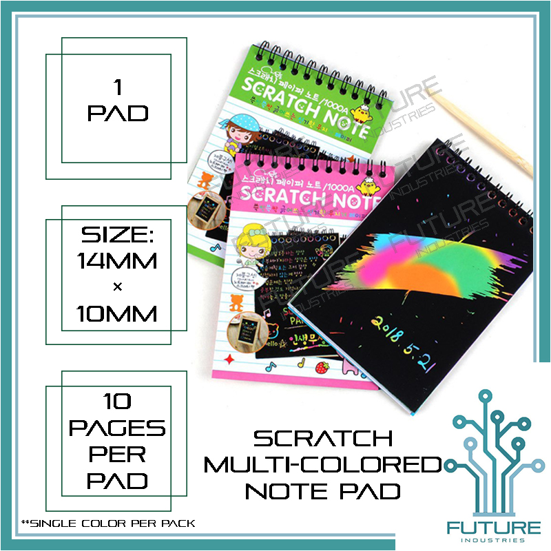 Scratch Note Pad DIY Rainbow Notepad Colored Notebook Pad Kids Pad