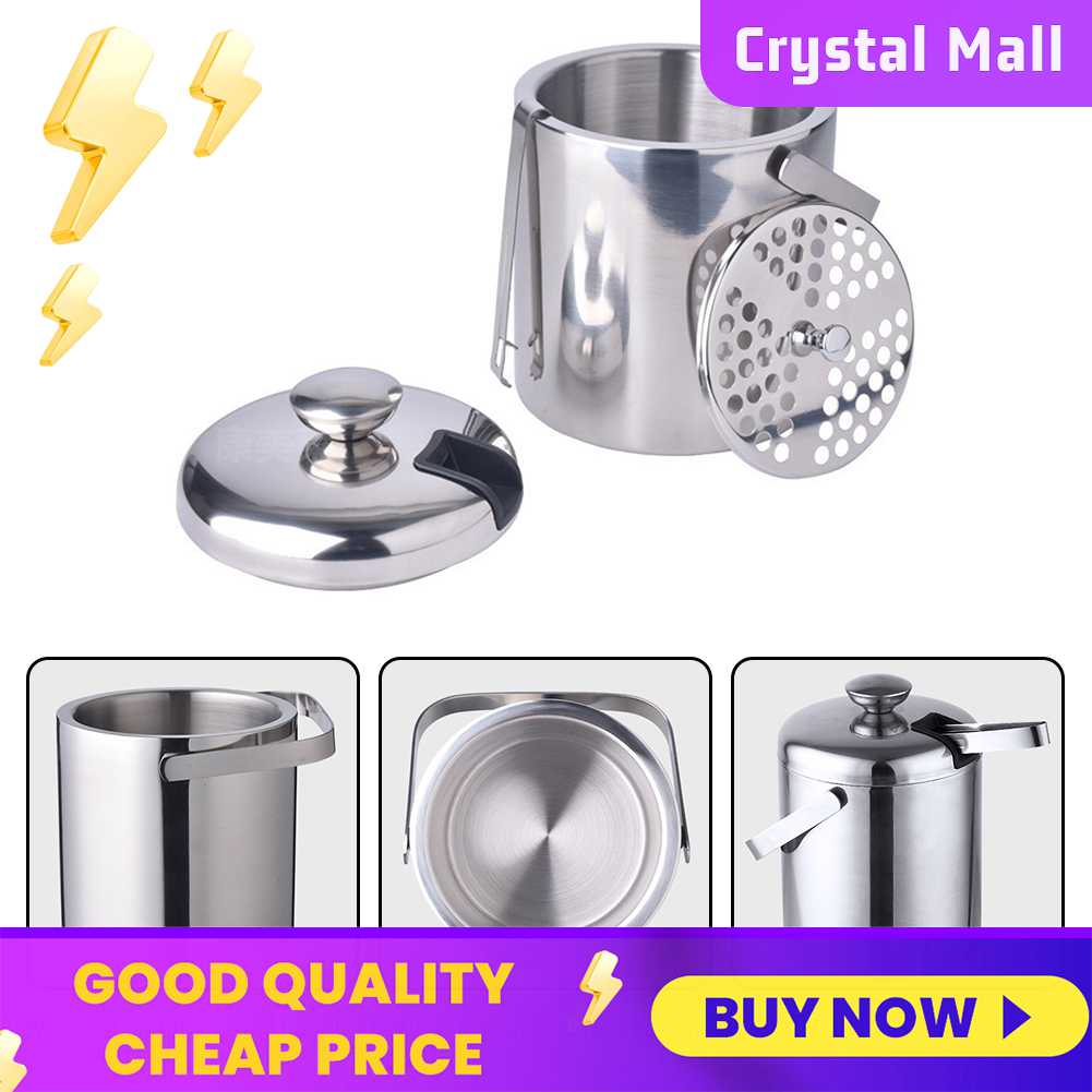 [Arrived within 3 days] Stainless Steel Wine Beer Ice Bucket Ice Cube ...