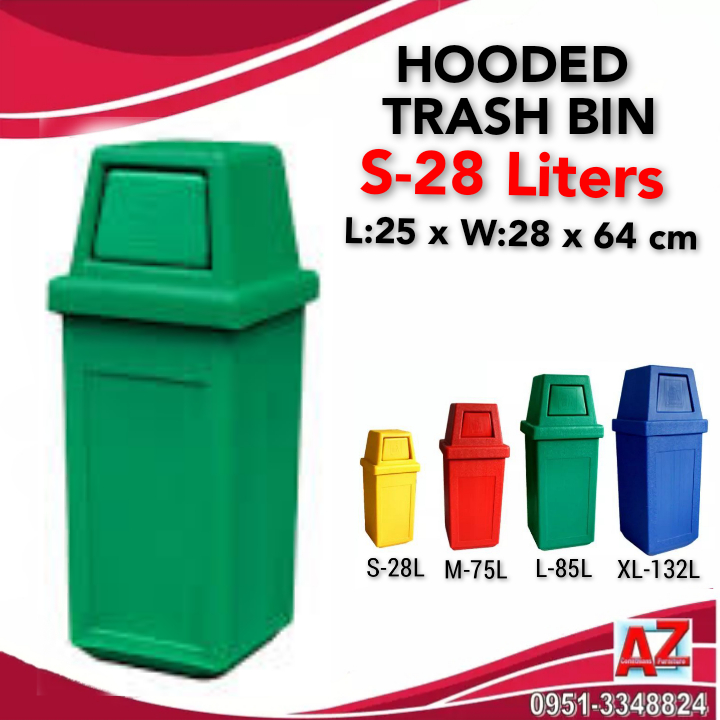 Hooded Plastic Trash Bin 28 Liters (S) | Lazada PH