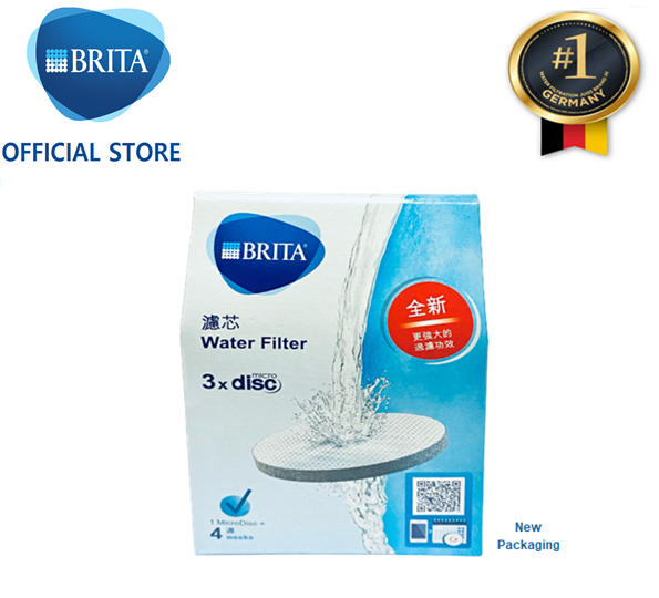 3x BRITA MicroDisc Replacement Active/Vital Water Bottle Filter Discs 150  Litres