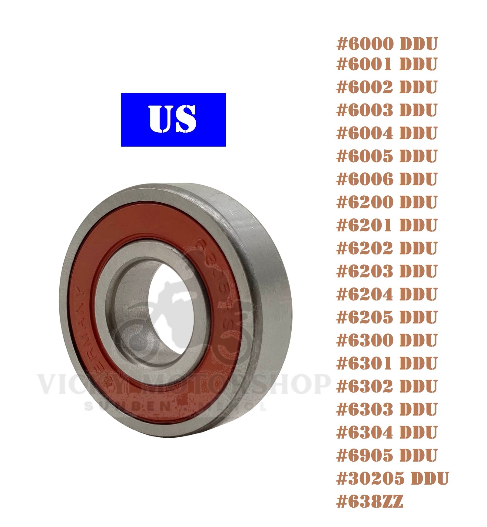 US BALL BEARING 60006205DDU/63006304DDU/6905DDU/30205/628ZZ/638ZZ