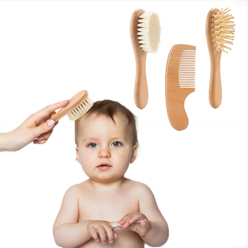 Personalized Wooden Baby Brush Custom Name Baby Wool Comb New Born Hair  Brush Infant Head Massager Bath Brush Comb for Kids