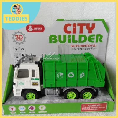 TEDDIES CITY BUILDER GARBAGE TRUCK Light and Sound Children Simulation Construction Toy Vehicle Toys for kids