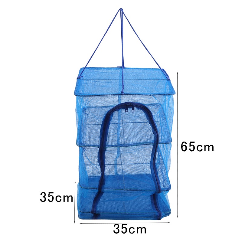 Cheap 4 Layers Foldable Drying Fishing Net Hanging Vegetable Dishes Dryer  Cage Household Dryer Bag Mesh Flowers Buds Plants Organizer