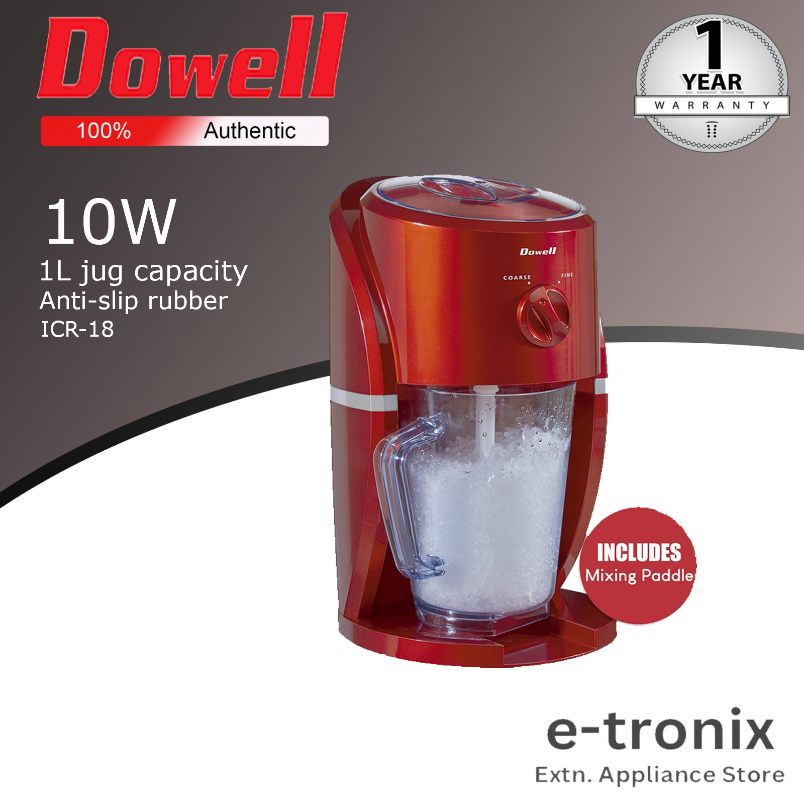 Dowell ICR18 1L jug capacity Ice Crusher Lazada PH