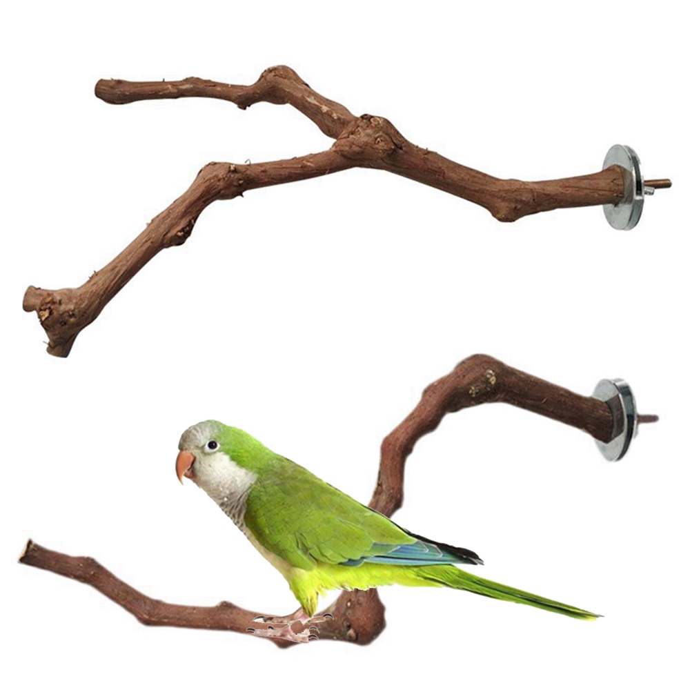 Parrot Parakeet Claw Grinding Cage Accessories Wild Grape Pole Bird Standing Stick Bird Cage Perches Stand Holder Bite Toy