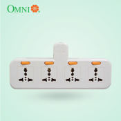 Omni 4-Gang Wall Universal Adaptor 10A with Individual Switch and Power Indicator - WUA-042