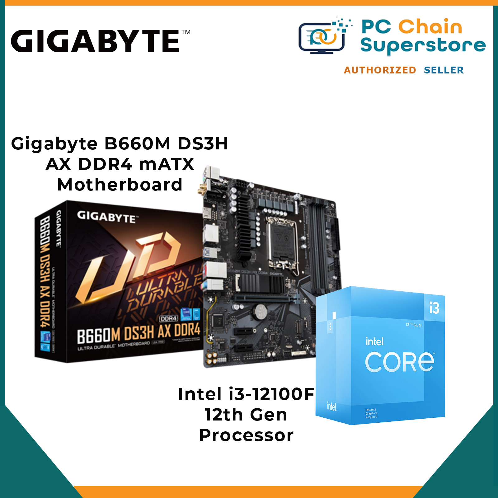 Intel i312100F / i312100 i3 12th Gen LGA1700 Processor + Gigabyte