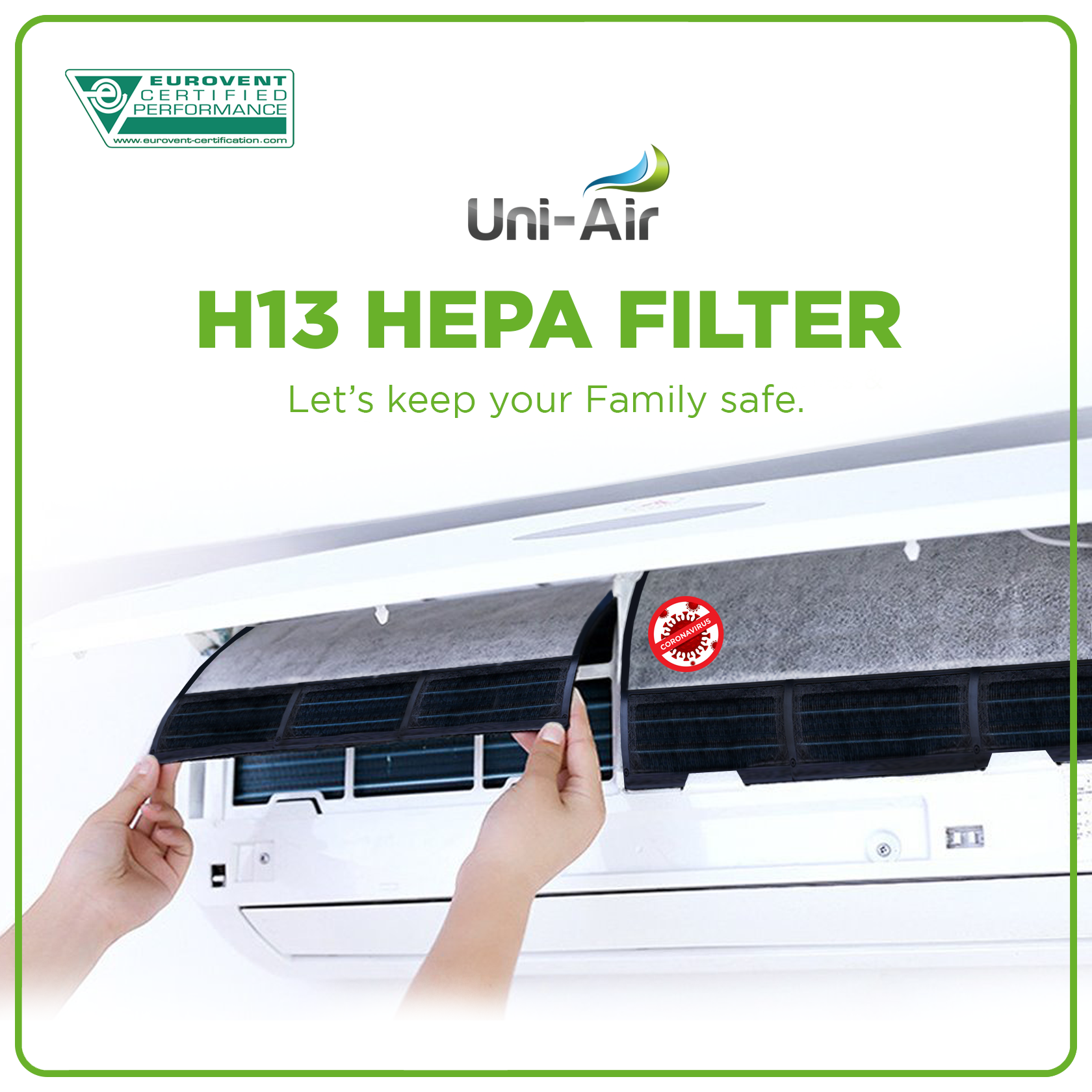 UniAir H13 HEPA Filter Sheet 30x30CM Lazada PH
